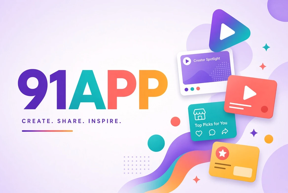 开放书页与影像轨迹交汇的91APP品牌插画